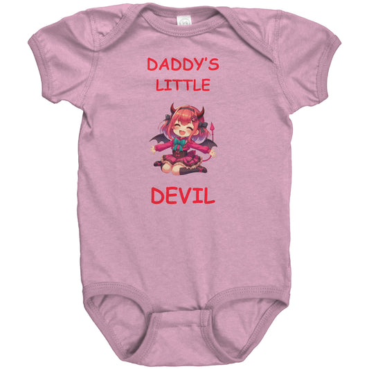 Daddy's Little Devil Girl Short Sleeve Bodysuit