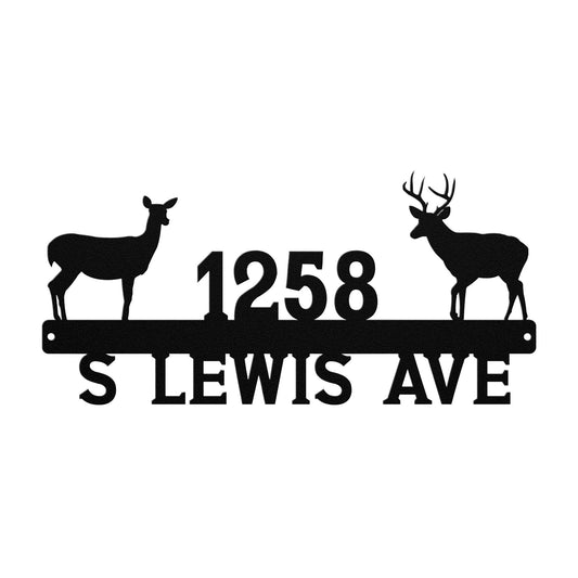 Deer Address Sign - Customizable
