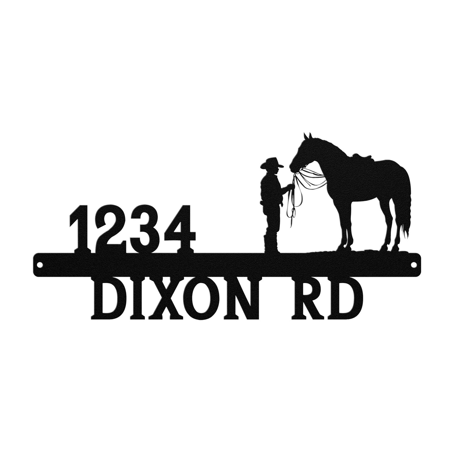 Kid and His Horse Address Sign - Customizable