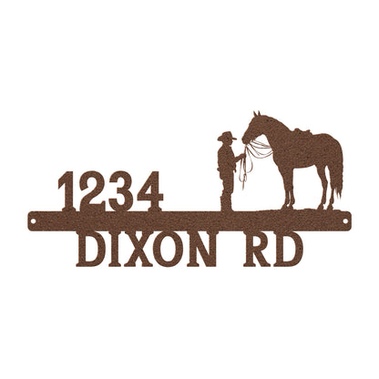 Kid and His Horse Address Sign - Customizable