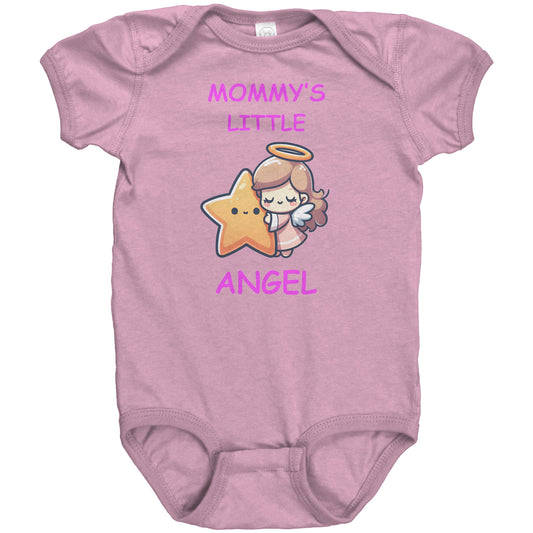 Mommy's Little Angel Girl Short Sleeve Bodysuit